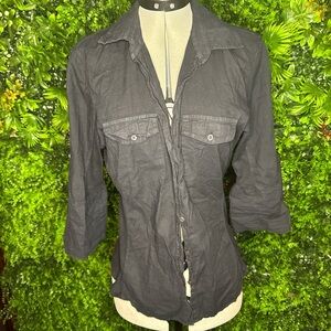 James Perse Blue Button-Up Shirt size 3